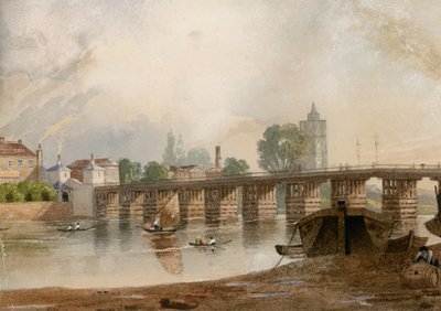 Oude Battersea-brug door John Varley